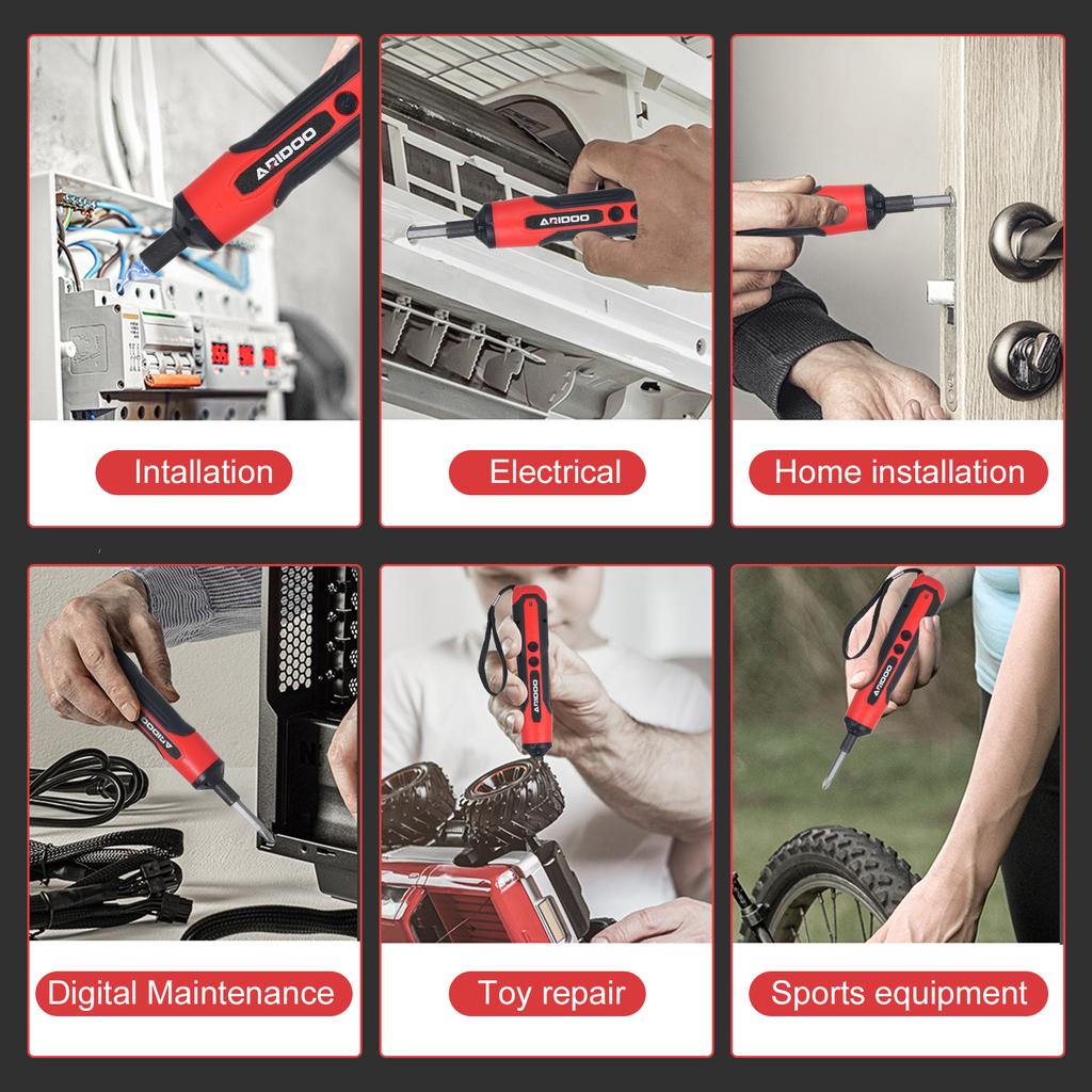 Electric Screwdriver Set Cordless Screwdriver Strong Magnetic Attraction, High Concentricity Emergency Lighting, One