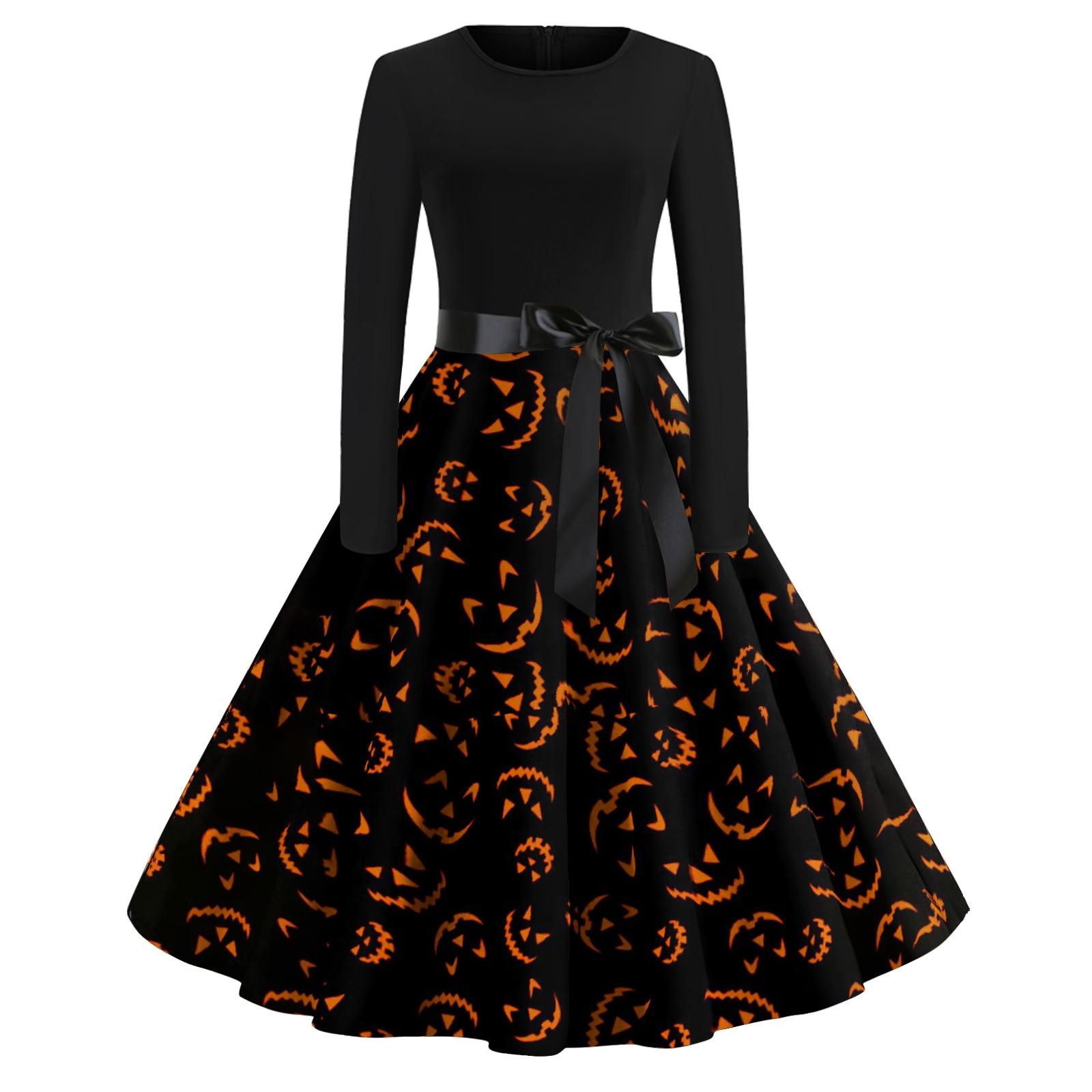 Платье с расклешенным принтом на Хэллоуин для женщин — фото 5