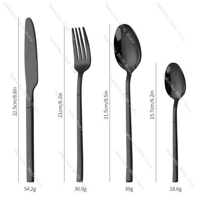 24-piece Stainless Steel Western Tableware Set Including Steak Knife,fork and Spoon with Coordinated Polished Finish,suitable