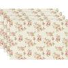 4 Stück, Florale Rosen-Platzsets, Waschbar, Geeignet für Feiertagspartys, Heimdekoration, Küchentische, Rechteckige Esszimmer