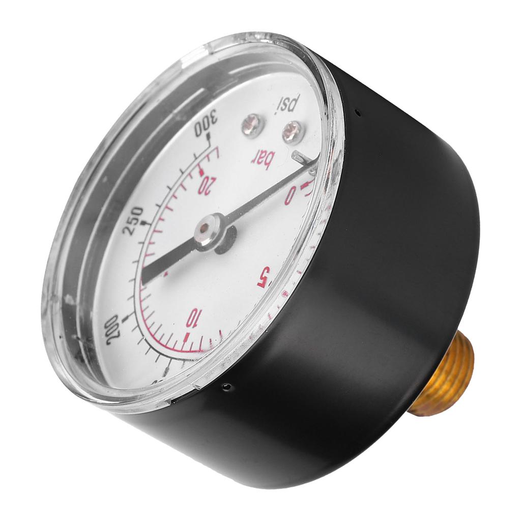 Pressure Gauge 50mm Dial 14 BSPT Back Connection for Air Water Oil Gas (0300PSI 020Bar)