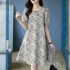 ZANZEA Women Casual Round Neck Summer Short Sleeve Dress