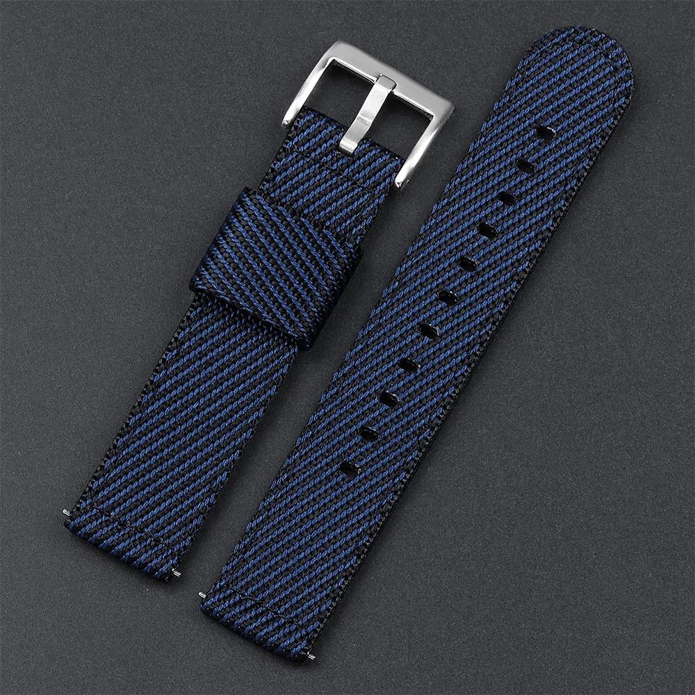 20mm 22mm Nylonowy Pasek do Zegarka Premium Gładki Miękki Nylon Sportowe Paski Zamienne Szybkozłącze Uniwersalna Płócienna Bransoleta Pasek do Zegarka