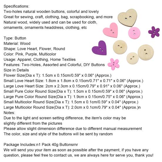 Button Assorted Stylish Wood Flower Printed Sewing Button for Art