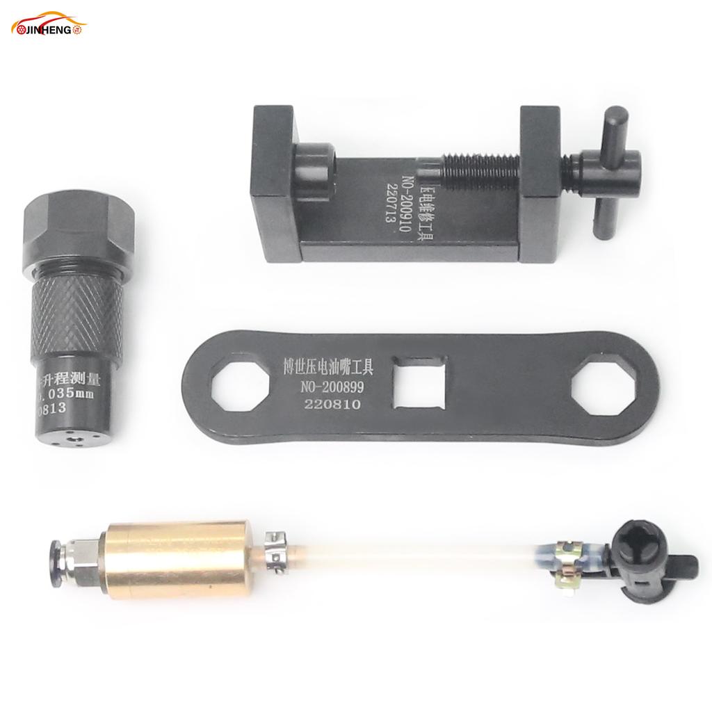 CRIN Piezo Injector Nozzle Cap Remove Plunger Install AHE Stroke Travel Measuring Boost Valve Pressure Repair Tools Video Guide