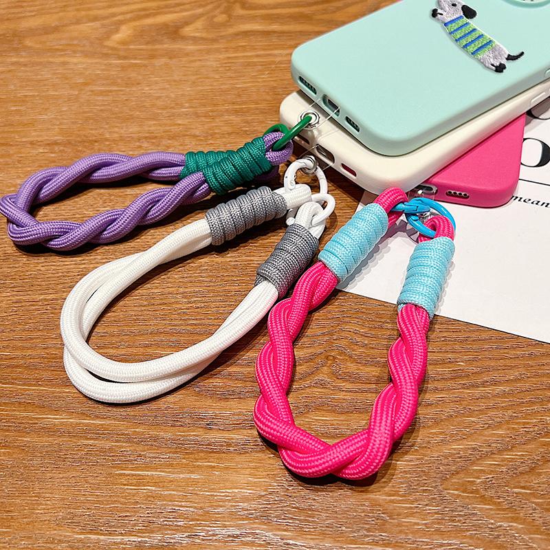 Korean Cute 3D Cartoon Embroidery Dog Lanyard Rope Phone Case For iPhone 17 16 15 14 13 11 12 Pro Max 16 Plus Funny Puppy Cover