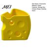 Modern Minimalist Desk Organizer Cheese Shape Storage Box, Cute Yellow Plastic Organizer, 3D Printing Stable Base for Table Creative Ornament