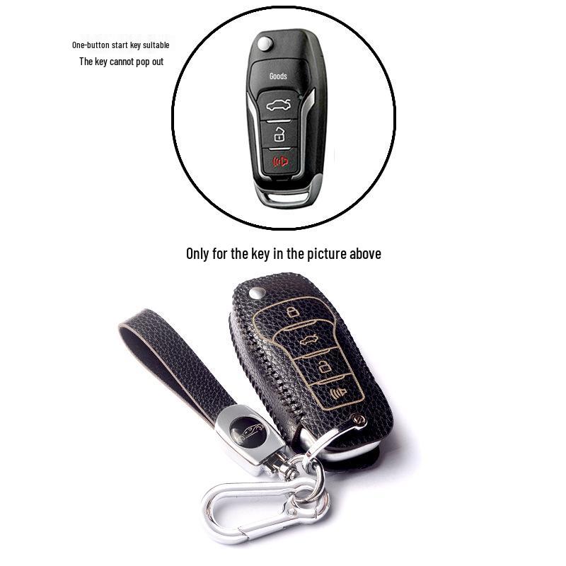 Universal Nappa Leather Key Cover for Honda, Toyota, Hyundai, Nissan - Car Modification Accessory