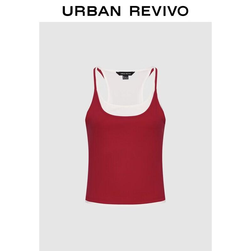 UR2026 Women s Contrast U-Neck Slim Vest M
