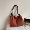 Vintage Large Capacity Corduroy Bag Women's Solid Color Underarm Shoulder Bag