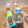 Kids' Cartoon Antler Straw Water Bottle with Strap - Large Capacity, Durable Plastic