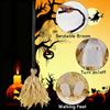 Bendable Stick Halloween Magic Witch Broomstick Glowing Halloween Party Broom Prop  Indoor