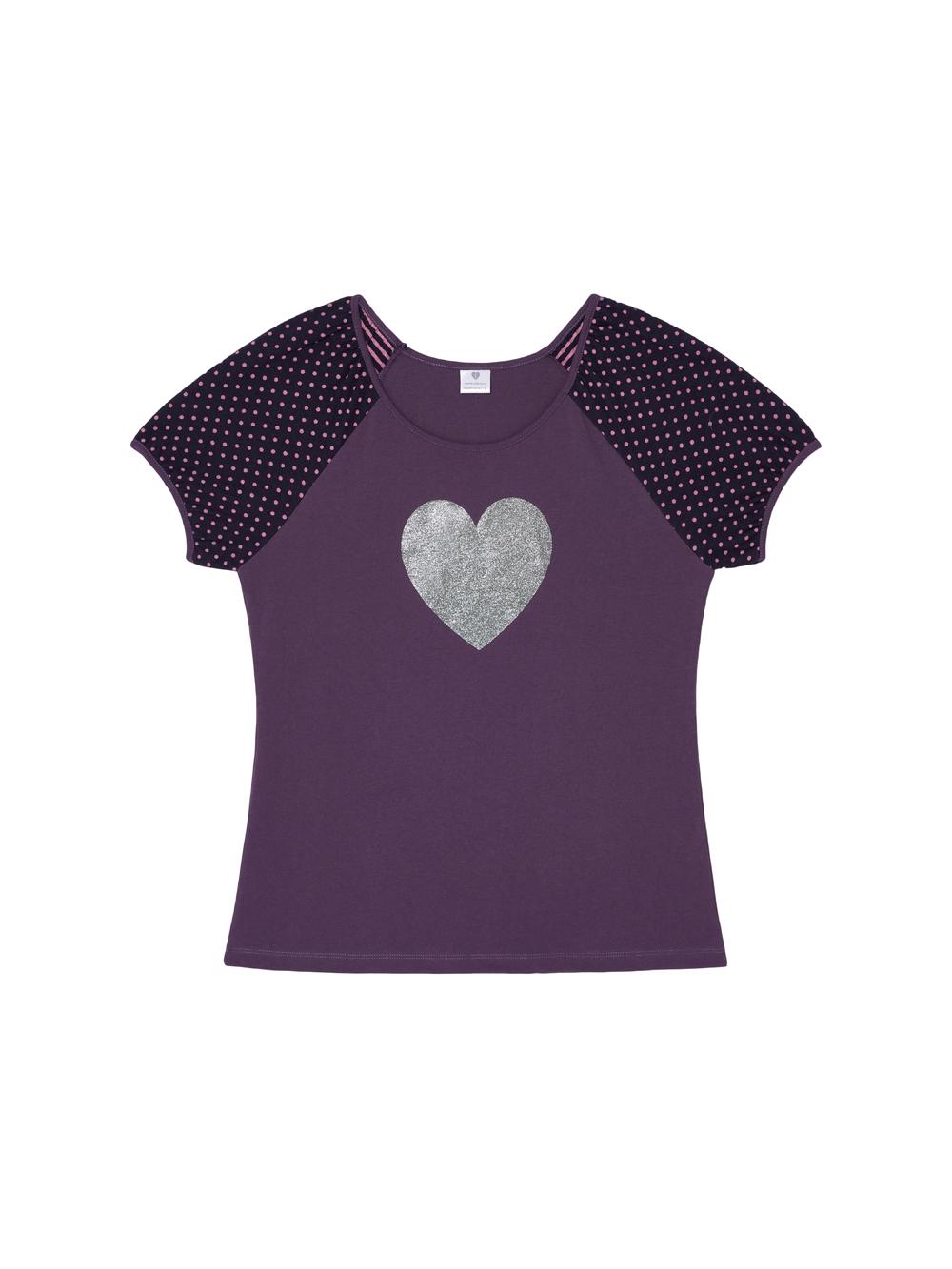 Aisseommeoli Heart Glitter T-Shirt - Purple Purple