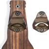 Wall-Mounted Bottle Opener with Cap Catcher Rustic Wooden Beer Opener for Kitchen Bar Home Brewing Accessory