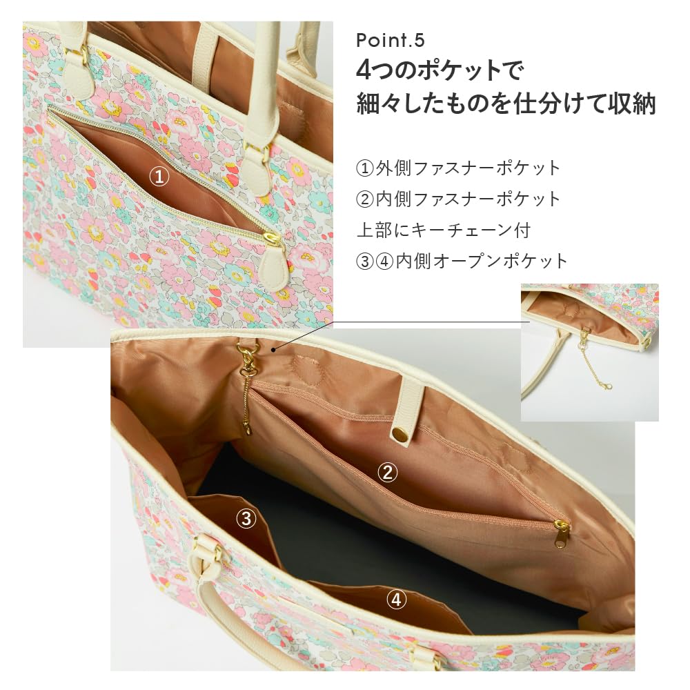 Liberty Print 2-Way Open Tote Bag, A4 Size, 18708502, Women's Bag