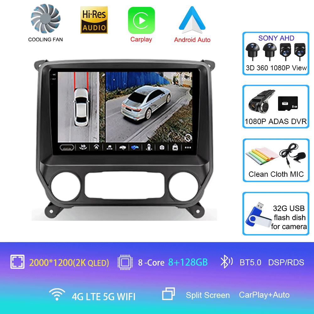 For Chevrolet Silverado 3 GMTK2 2014 2015 2016 2017 2018 Car Radio Android 14 Carplay Auto Multimedia Autoradio Stereo Head Unit