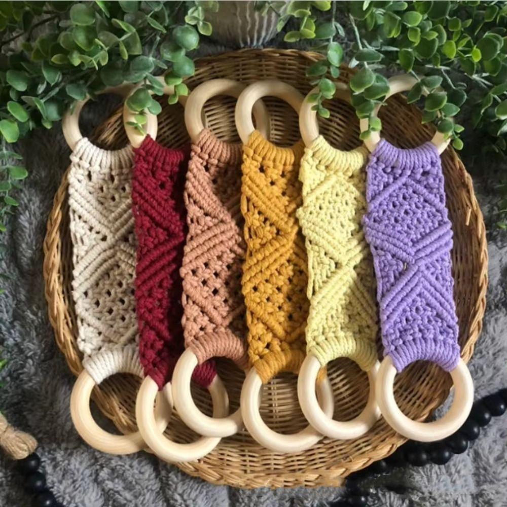 Hand-woven Dish Towel Holder Boho Style Towel Storage Rack Crochet Towel Ring  Interior Decoration