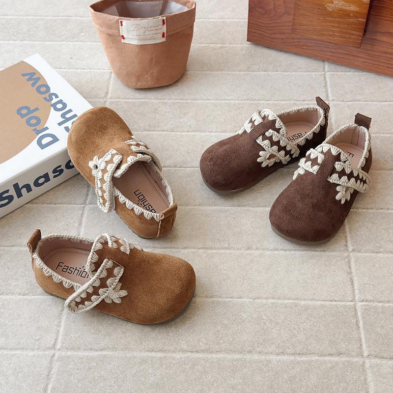 2026 Spring/Autumn Girls' Birkenstock Princess Leather Moccasins - Soft Sole Baby Shoes