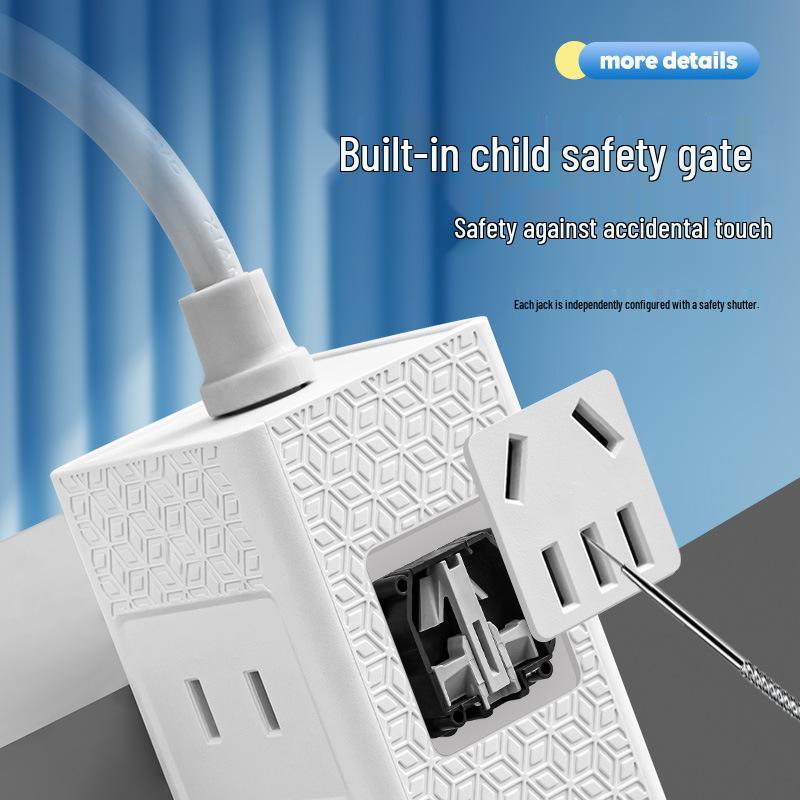 Compact Desktop Smart Power Strip with USB Ports and Cable Extension.