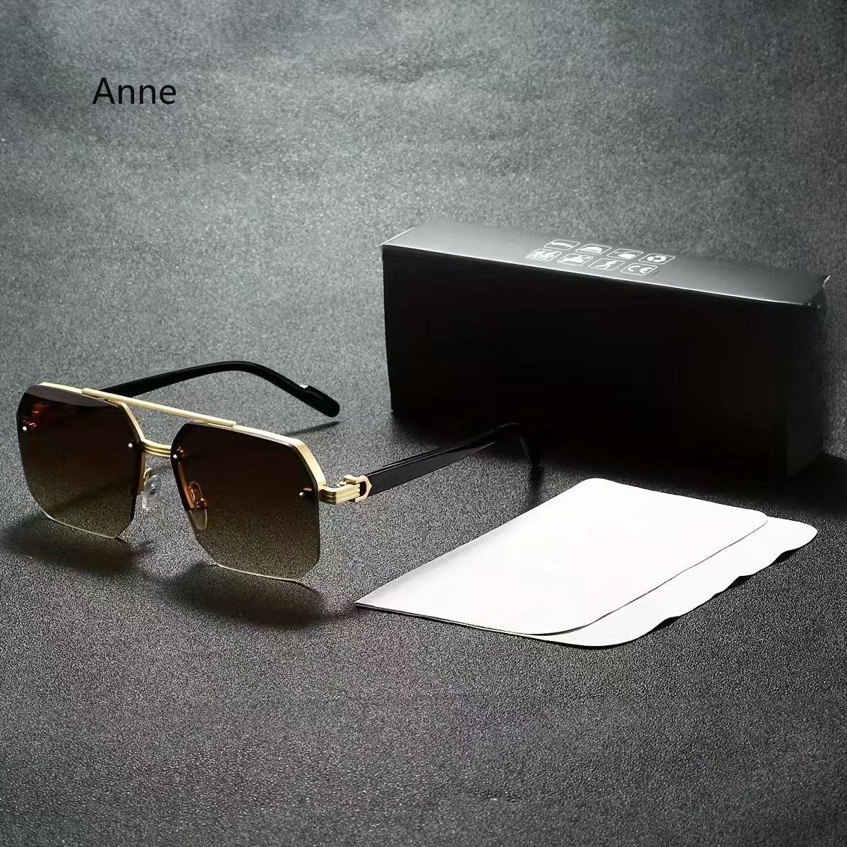

New Men Double Bridge Square Frame Polygon Women Sunglasses Fashion Metal Glasses Street SHigh-grade Sunglasses gafas