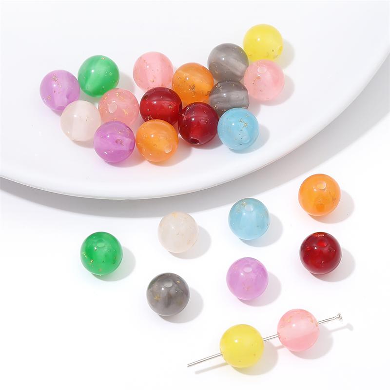 Resin Round Beads Pendant Charms for Jewelry Findings DIY Necklace Bracelet