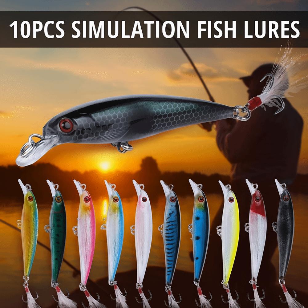 10pcs/box With Box Artificial Fishing Bait Set 9cm/8g Fishing Lures Kit  Fishing Accessories