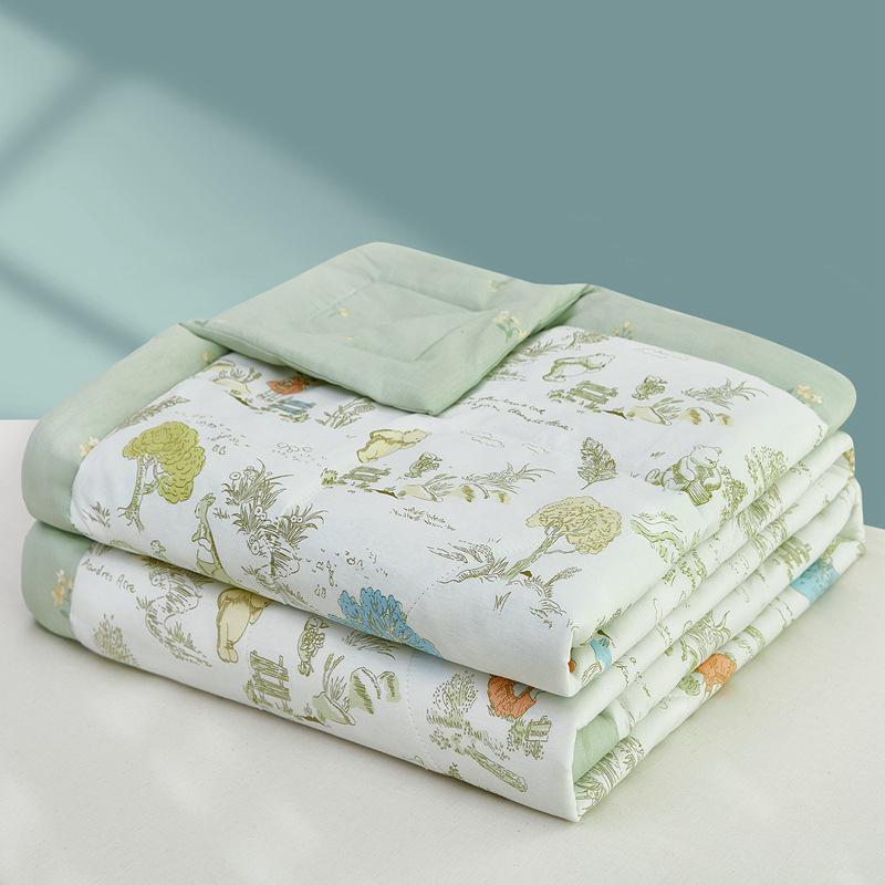 Summer Cool Cotton Quilt: Lightweight, Printed, for Double or Single Bedding