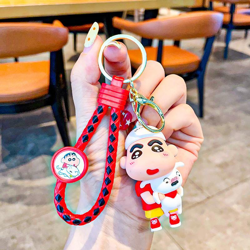 Cute Creative Crayon Shin-chan Couple Keychain Adorable Silicone Key Ring Gift