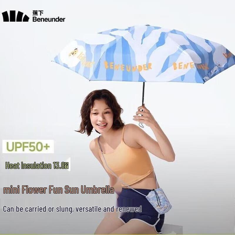 beneunder UV Protection 5-Fold Sun/Rain Umbrella