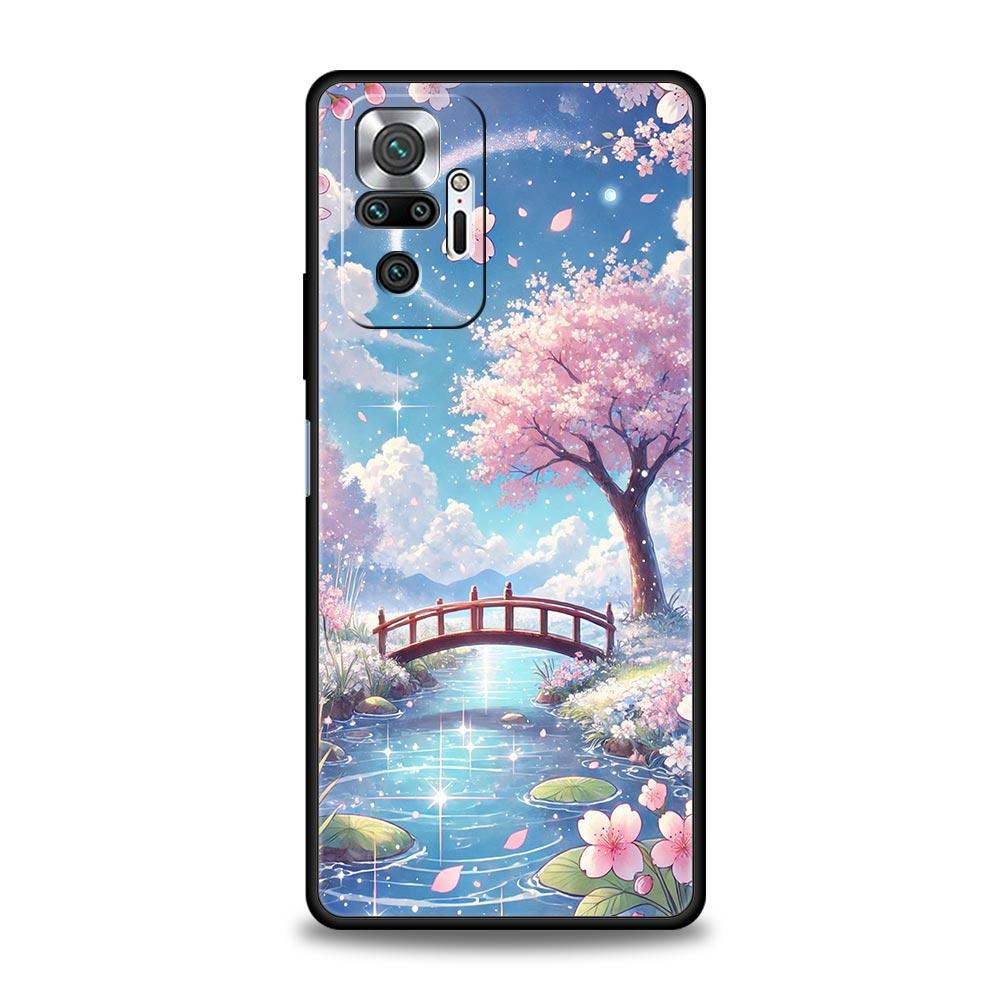 Korean Flower Phone Case Cover for Redmi 14C 10C Note 15 14 13 12 10 11 K40 Pro Plus 5G Shockproof Soft TPU Shell Fundas Capas