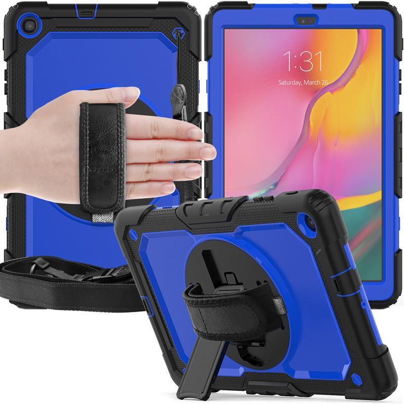 Silicone PC Hybrid Case With Rotating Stand Galaxy Tab A 8.0 T295 T290 Shockproof Anti-Slip Cover In Multiple Color