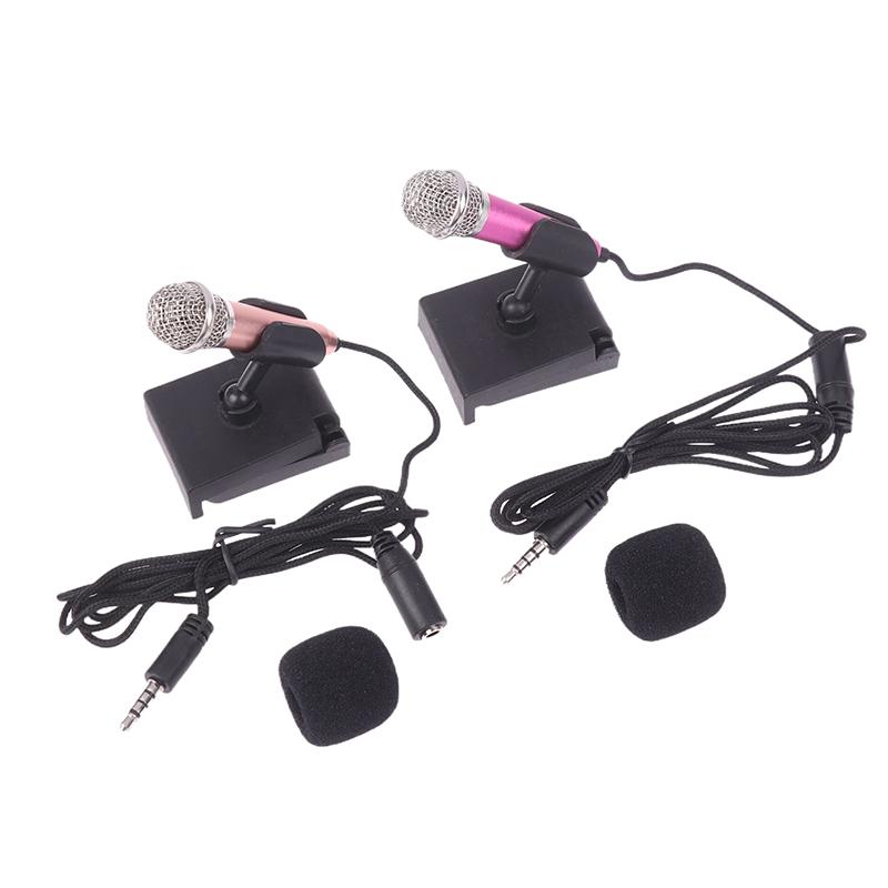 1Pc 3.5Mm Mini Microphone With Stand Stereo Studio Mic For Smart Phone Laptop Desktop Handheld Microphone Portable Mini Mic