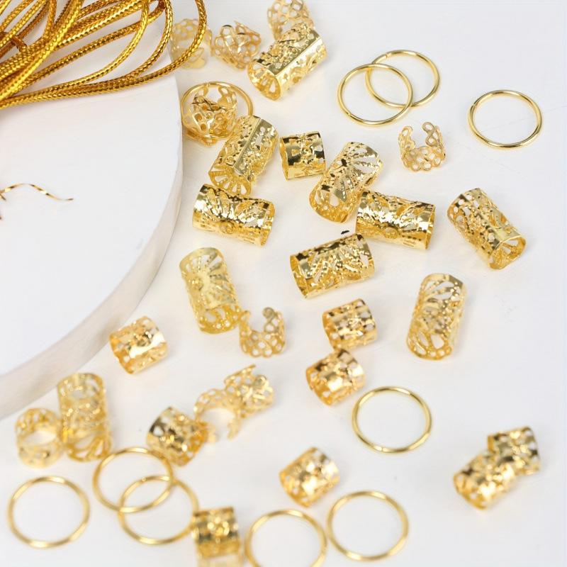 41pcs Alloy Braid Hair Extension Rings - DIY Hollow Hair Accessories