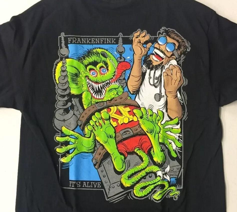 Футболка с принтом Rat Fink Frankenfink на спине Ed Big Daddy Roth Размер S-5XL Унисекс S