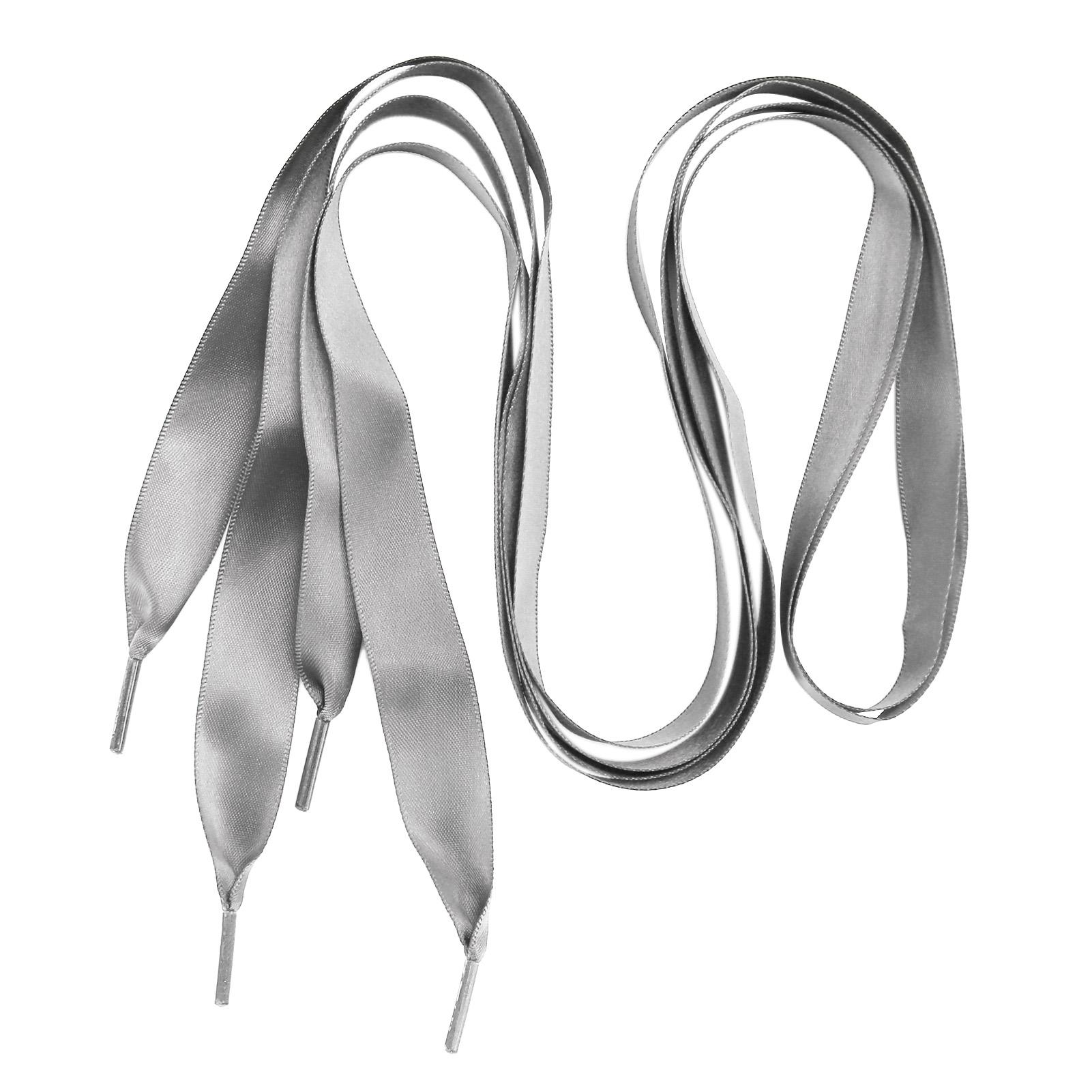 

5 пар атласных шнурков шириной 0,8 дюйма, универсальные широкие атласные ленточные шнурки, плоские шнурки для обуви серебряный серый