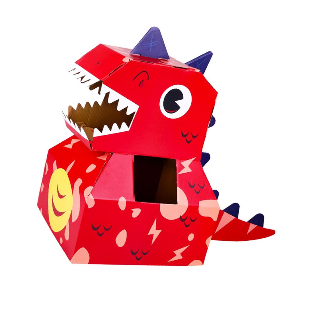 Papierové kostýmy hlavy dinosaura Hračka DIY Nositeľné Interaktívne Kartónové Kostýmy hlavy dinosaura pre