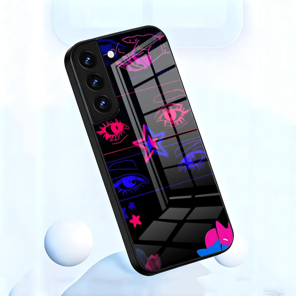 Pink Blue TV Girl Phone Case For Samsung A56 A36 A26 A16 A15 A25 A35 A55 A14 A34 A24 A54 Glass Case