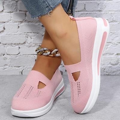Fashion Summer Breathable Mesh Sneakers for Women Hollow Out Platform Sports Shoes Woman Plus Size Knit Casual Flats Ladies Loafers 2024