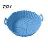 High-temperature Resistant Air Fryer Pan Silicone Liner Round Non-Stick Basket Food-grade Pot Baking with Oil Drain Grooves Accessory for Even
