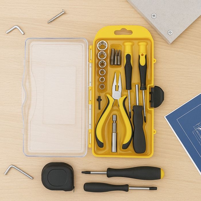 Mini Coffret Outils 22 Pièces - BOXELEC - Tournevis, Pince, Douilles - Compact et Pratique - Bricolage Maison