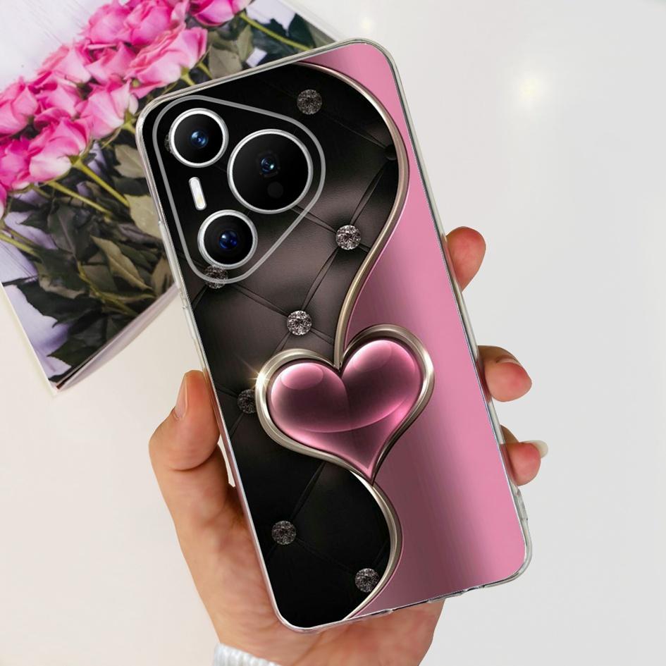 For Huawei Pura 70 Pro Plus Case Fashion Flowers Clear Soft Silicone Shockproof Phone Cover For Huawei Pura 70 Pro Pura70 Bumper