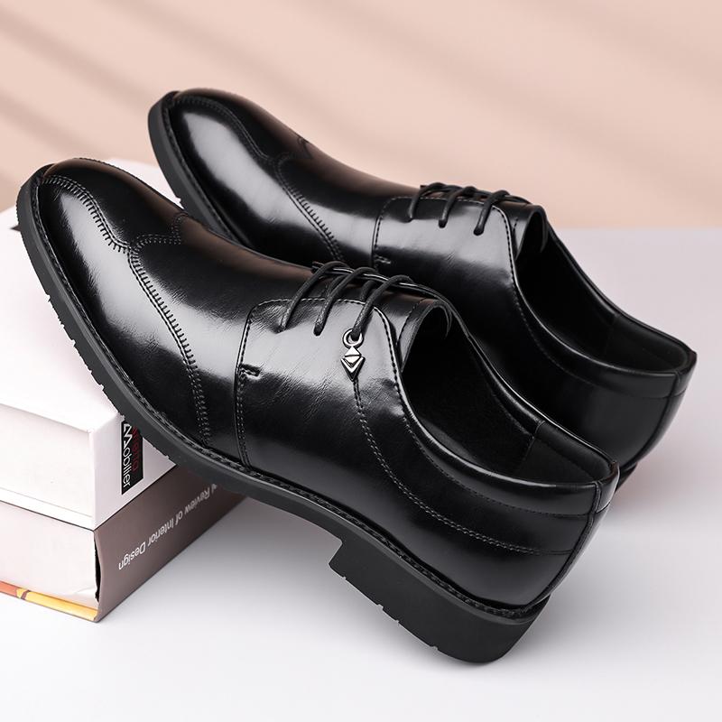Fashion Business Formal Leather Shoes for Office Work Comfortable Dress Shoes for Men Men's Classic Oxford Shoes Slip-On Lace-Up Flats