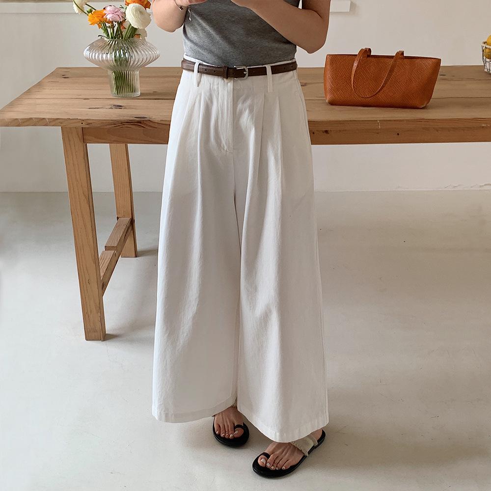 

Women s Japanese Cotton Wide-Leg Casual Pants – Spring/Summer Fashion, Versatile & Stylish, Nine-Tenth Length Large білий
