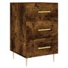 Exclusive House - Smoked Oak Bedside Table 40x40x66 Cm Engineered Wood