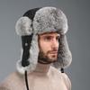 Unisex Winter Rabbit Fur Lei Feng Hat: Warm, Thick, Ear Protection for Outdoor and Skiing