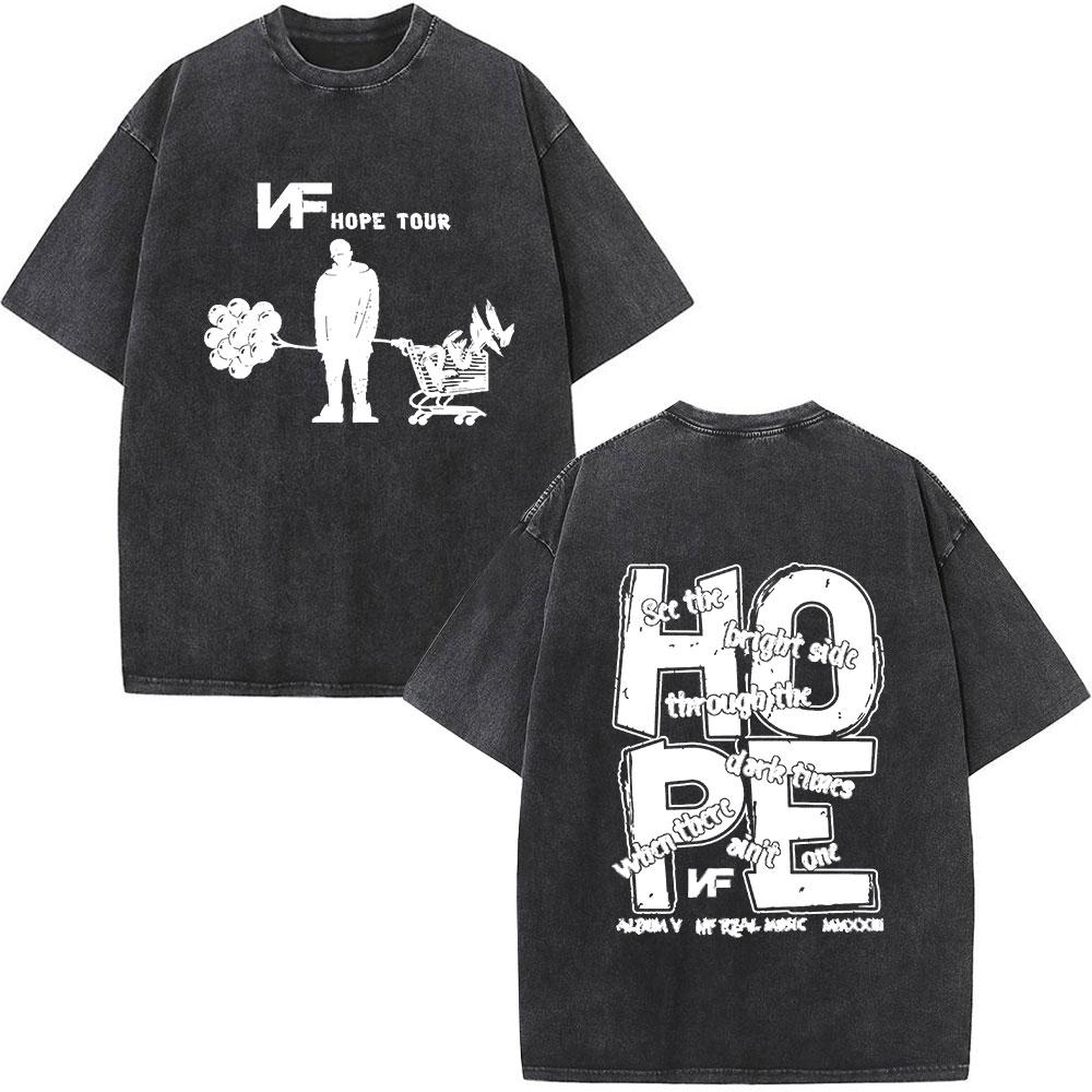 Rapper Nf Hope Tour Maglietta Uomo Moda Hip Hop Vintage Lavata Manica Corta T-shirt Cotone Casual Oversize T-shirt Regalo per Fan
