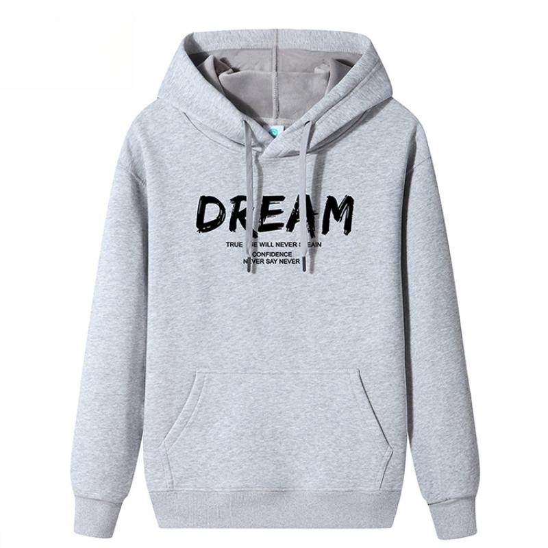 QICED Autumn and Winter Hooded Sweatshirt Men's Hooded Warm Padded Thickened Pullover Loose Large Size Trendy Hoodie