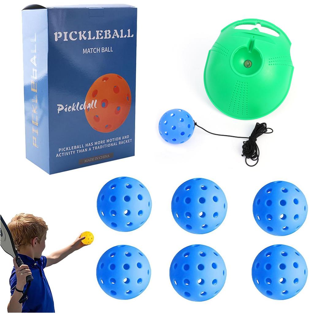 Peak Ball Single Trainer with 40 Holes High Elastic PE Hole Ball Beginners Practice Pickleball Set.