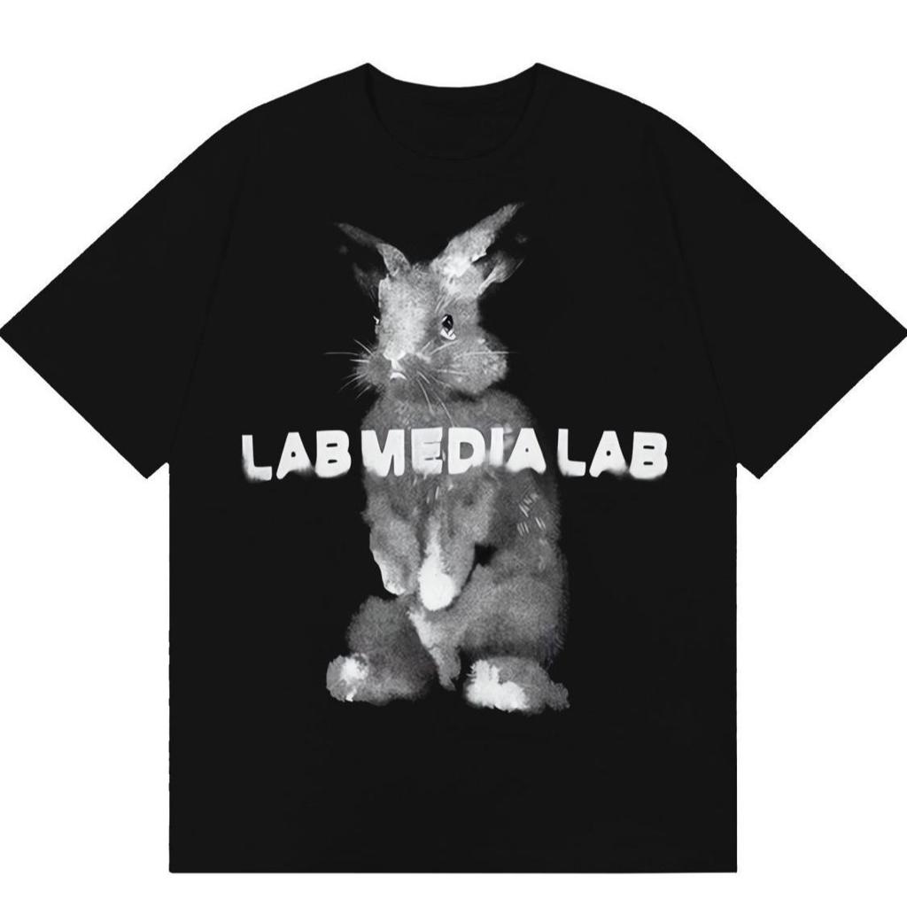 Letní Ins Streetwear Značka Americký Kreslený Králík Potisk Trička pro Muže Ženy Hip-hop Ležérní Styl Trička Hip-hop Trend