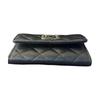 Chanel 24P Diamond Hollow Logo Tri-Fold Leather Wallet Women Wallet Black AP3831-B15620-94305